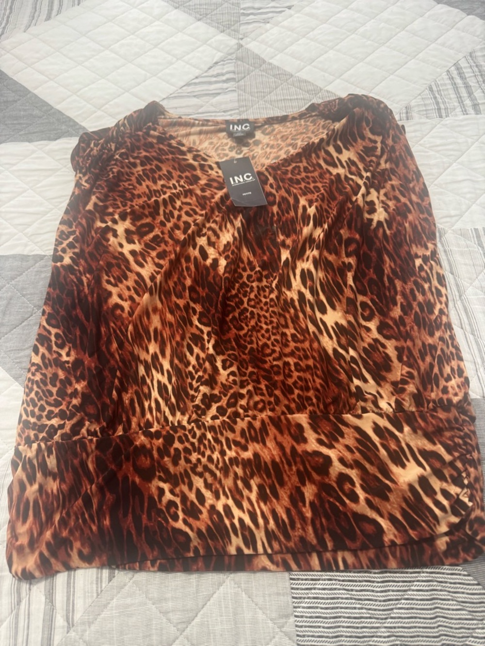 INC Leopard Print brown,tan,black. Petite medium